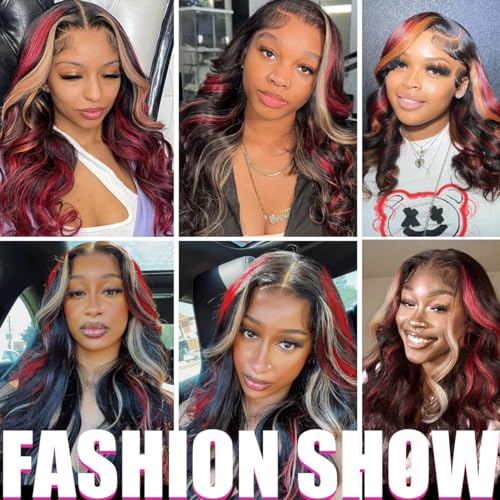 Trilumity 13X6 Burgundy Ombre 1B/27/99J Body Wave Human Hair - Burgundy Hair Replacement Wig