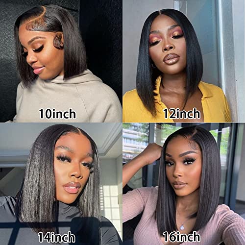 Trilumity Bob 13X6 Front Straight Straight Human Hair - Natural Black Hair Replacement Wig