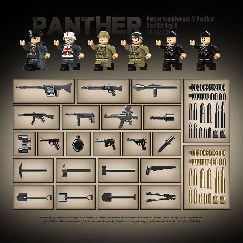 Trilumity Panther Tank G Building Block Set, 2,135-Piece