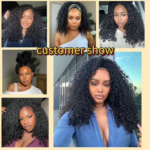 Trilumity Burmese Half For Women Curly Human Hair - Natural Color Hair Replacement Wig
