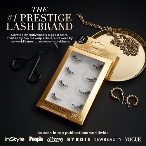Trilumity Luxury Synthetic Half Wispy Faux Mink Fiber - Black False Lashes