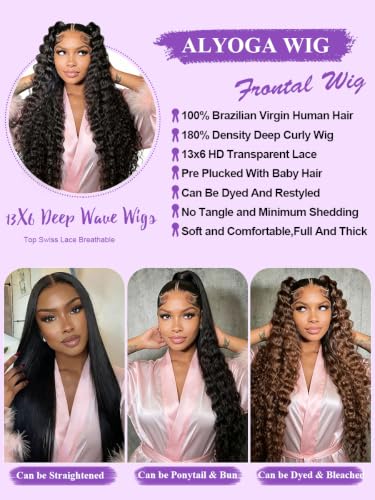 Trilumity 13X6 Hd Deep Wave Human Hair - Natural Color Hair Replacement Wig