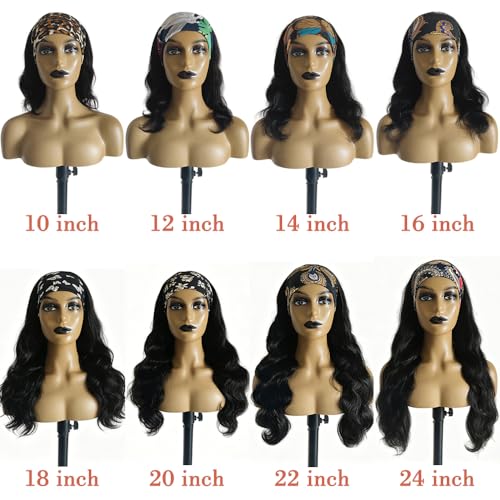 Trilumity Headband Glueless Headband For Body Wave Brazilian Virgin Hair - Natural Black Hair Replacement Wig