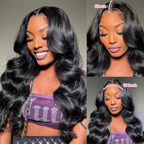 Trilumity 13X6 Front Pre Body Wave Human Hair - Natural Black Hair Replacement Wig