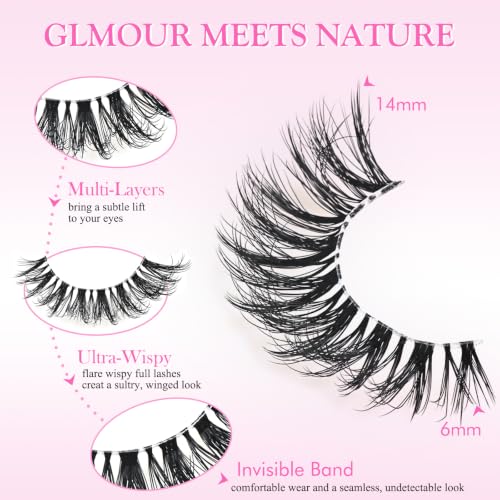 Trilumity Premium Cat Eye Lash Cat Eye Reusable Faux Mink - Clear False Lashes Set