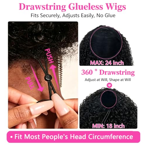 Trilumity Burmese Half For Curly Human Hair - Natural Black Hair Replacement Wig
