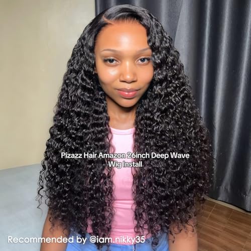 Trilumity 13X4 Hd Transparent Deep Wave Human Hair - Natural Black Hair Replacement Wig