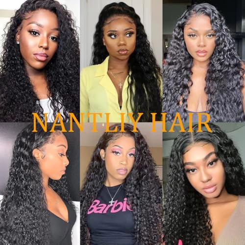 Trilumity 13X6 Hd Transparent Glueless Deep Wave Human Hair - Natural Black Hair Replacement Wig