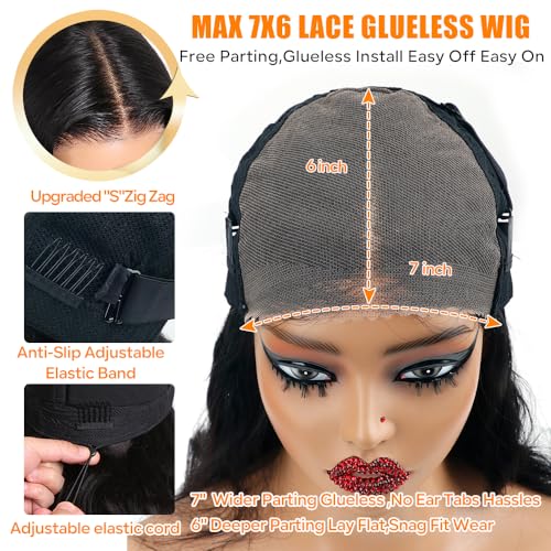 Trilumity 7X6 Glueless Pre Body Wave Human Hair - Natural Color Hair Replacement Wig