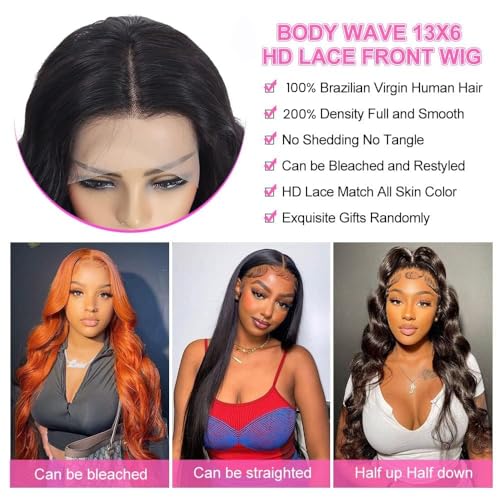Trilumity 13X6 Hd Transparent Al Body Wave Human Hair - Natural Black Hair Replacement Wig