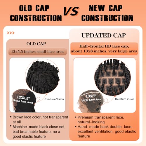 Trilumity Knotless Braided For Deep Wave Human Hair - Natural Black Hair Replacement Wig