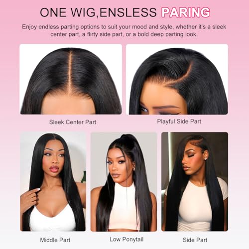 Trilumity 13X6 Front Straight Human Hair - Natural Black Hair Replacement Wig