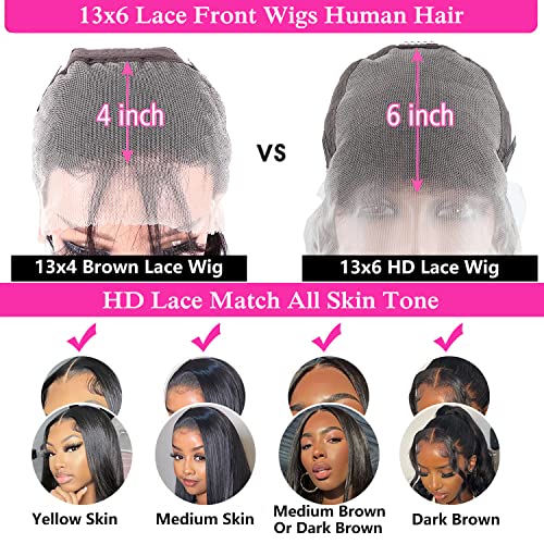 Trilumity 13X6 Straight With Straight Brazilian Virgin Hair - Natural Black Hair Replacement Wig
