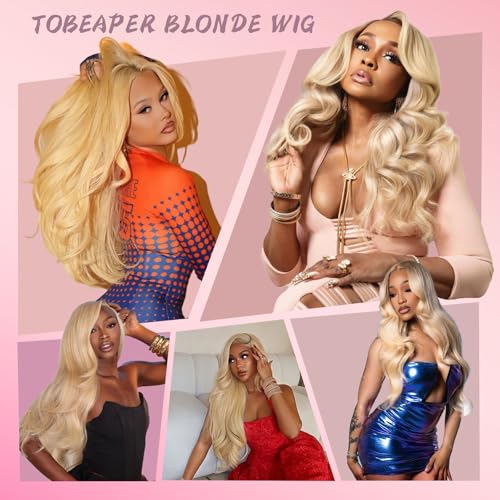 Trilumity 613 200 Density Blonde Body Wave Human Hair - Natural Black Hair Replacement Wig