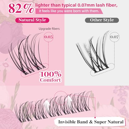 Trilumity Lash Clusters Kit Wispy Faux Mink Fiber - Clear False Lashes