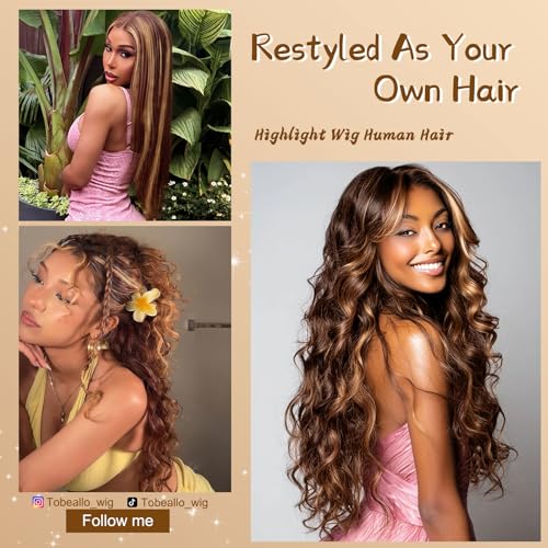 Trilumity Honey Blonde 13X6 Ombre Body Wave Human Hair - Honey Blonde Hair Replacement Wig