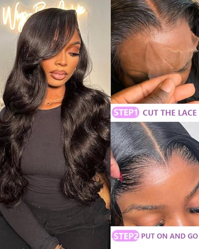 Trilumity Skinlike 5X5 Closure With Body Wave Human Hair - Natural Black Hair Replacement Wig