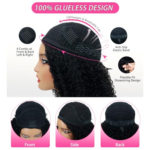 Trilumity Burmese Half For Curly Human Hair - Natural Black Hair Replacement Wig