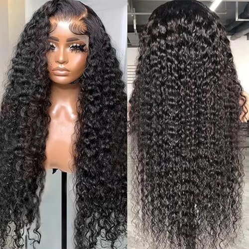 Trilumity 13X6 Hd Full Al Deep Wave 100% Human Hair - Natural Color Hair Replacement Wig