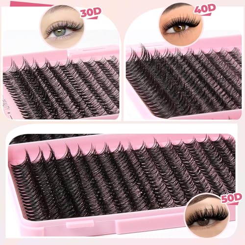 Trilumity Lash Clusters Kit Lash Cat Eye Faux Mink Fiber - Black False Lashes