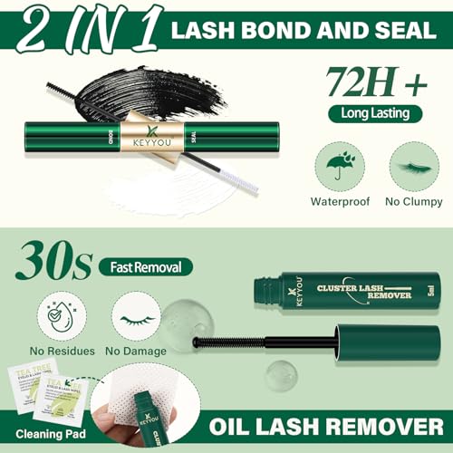 Trilumity Lash Extension Kit Strip Faux Mink Fiber - Black False Lashes