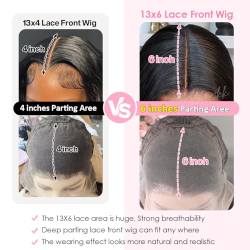 Trilumity 13X6 Front Pre Body Wave Human Hair - Natural Black Hair Replacement Wig
