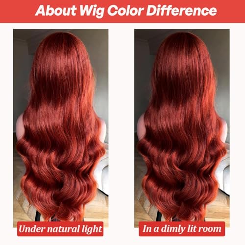 Trilumity Reddish Brown 13X6 Body Wave Human Hair - Brown Hair Replacement Wig