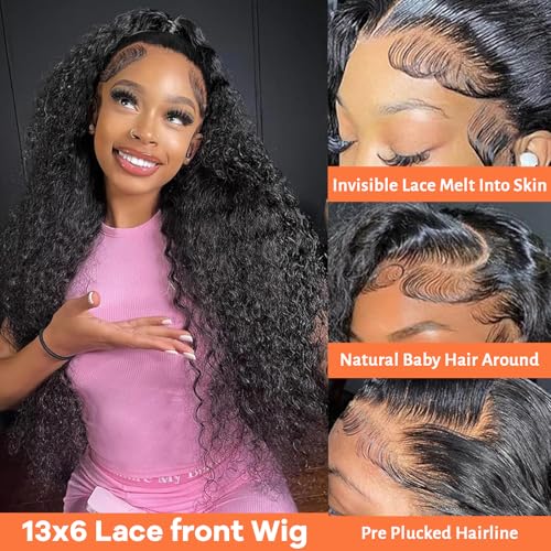 Trilumity 13X6 Hd Al For Deep Wave Human Hair - Natural Black Hair Replacement Wig