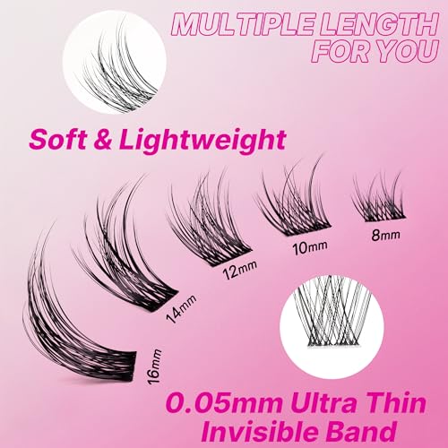 Trilumity Lash Clusters Individual Wispy Faux Mink Fiber - Black False Lashes