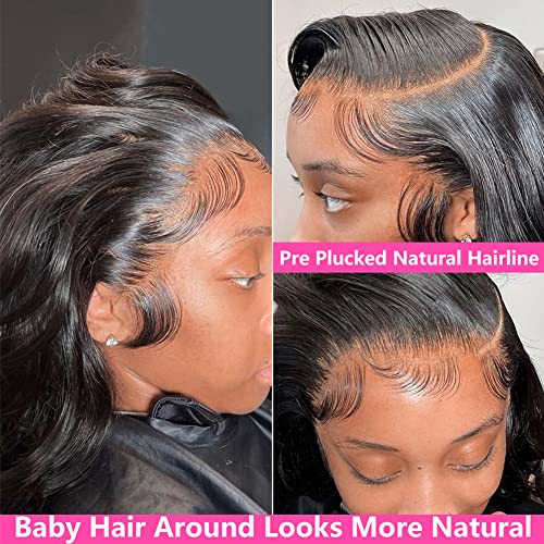 Trilumity 13X5 Small Knots Body Wave Human Hair - Natural Black Hair Replacement Wig
