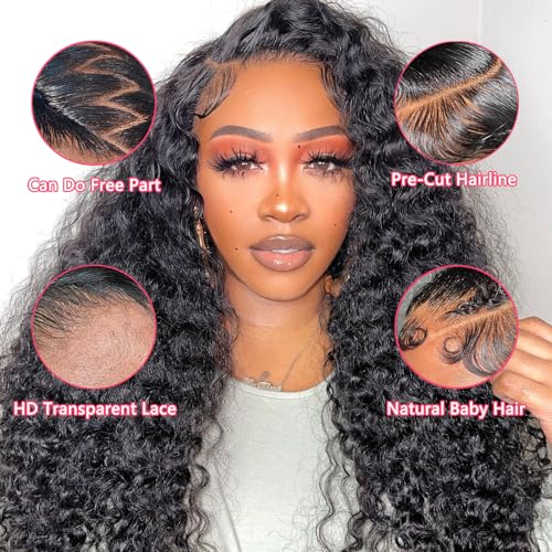 Trilumity Water For Women Water Wave Human Hair - Natural Black Hair Replacement Wig