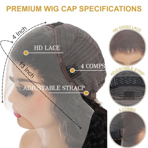 Trilumity 13X4 Baby Hair Deep Wave 100% Human Hair - Natural Color Hair Replacement Wig