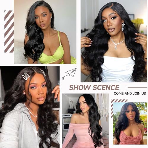 Trilumity 13X6 Front 200 Density Body Wave Human Hair - Natural Color Hair Replacement Wig