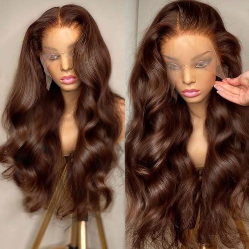 Trilumity Chocolate Brown 13X4 Body Wave Brazilian Virgin Hair - Brown Hair Replacement Wig