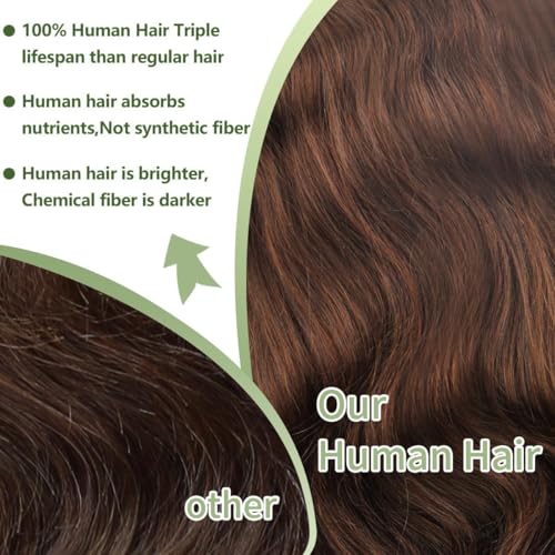 Trilumity Chocolate Brown 200 Density Body Wave Human Hair - Brown Hair Replacement Wig