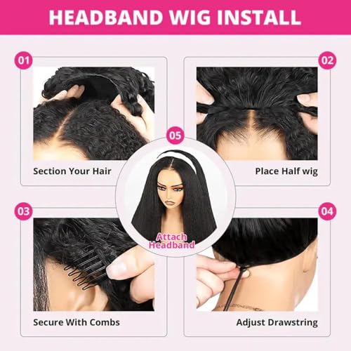 Trilumity Burmese Half 180 Curly Human Hair - Natural Black Hair Replacement Wig