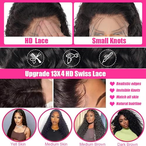 Trilumity Hd For Women Deep Wave Human Hair - Natural Black Hair Replacement Wig
