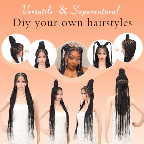 Trilumity Knotless Braided For Deep Wave Human Hair - Natural Black Hair Replacement Wig