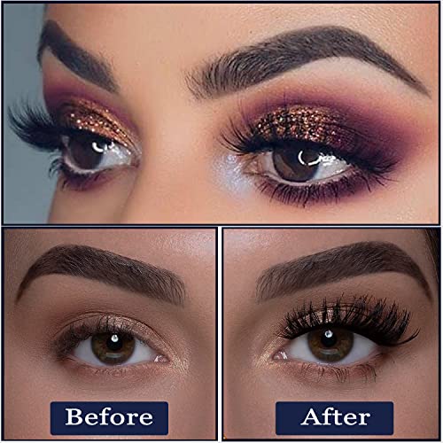Trilumity 3D Magnetic With Eyeliner Magnetic Faux Mink Fiber - Black False Lashes