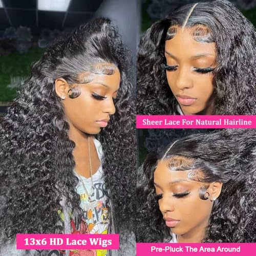 Trilumity 250 Density 15A Raw Deep Wave 100% Human Hair - Natural Black Hair Replacement Wig