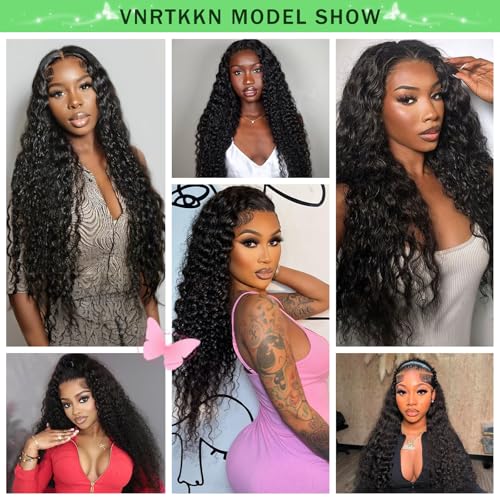 Trilumity 13X6 Front 200 Deep Wave 100% Human Hair - Natural Black Hair Replacement Wig