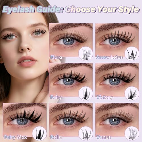 Trilumity Fairy Lash Clusters Wispy Faux Mink Fiber - Clear False Lashes
