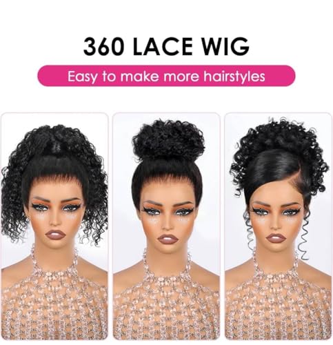 Trilumity Hidden Strap Water Wave Human Hair - Natural Black Hair Replacement Wig