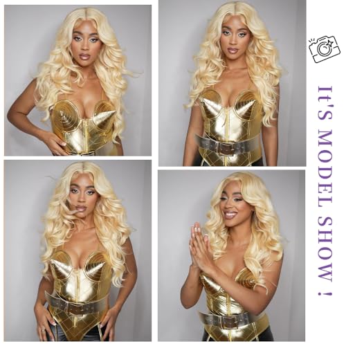 Trilumity 613 13X6 Blonde Body Wave Human Hair - Natural Black Hair Replacement Wig