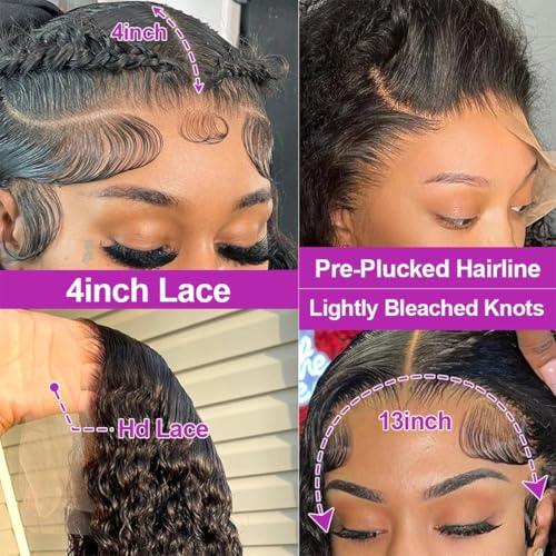 Trilumity For Woman 13X4 Hd Deep Wave 100% Human Hair - Natural Black Hair Replacement Wig