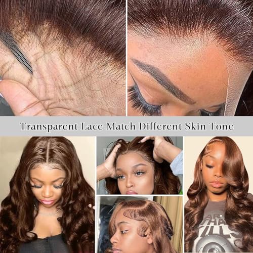 Trilumity Chocolate Brown 13X6 Body Wave Human Hair - Brown Hair Replacement Wig