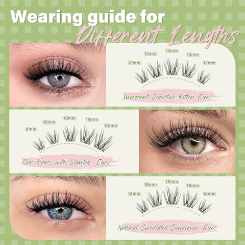Trilumity Angel Lash Clusters Wispy Faux Mink Fiber - Black False Lashes
