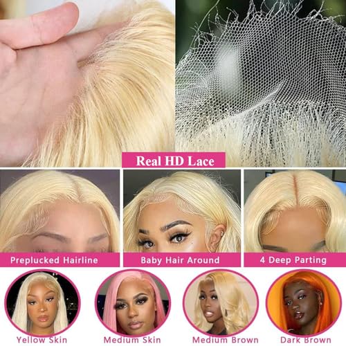 Trilumity 613 Blonde 13X6 613 Body Wave Human Hair - 613 Blonde Hair Replacement Wig