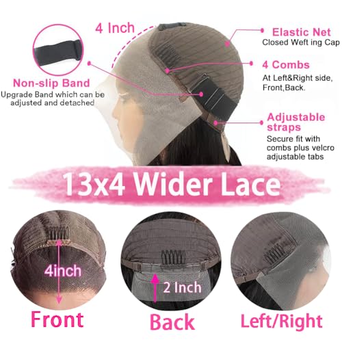 Trilumity 250 Density Front Wet Deep Wave Human Hair - Natural Black Hair Replacement Wig