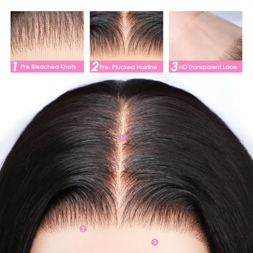 Trilumity 13X6 Hd Transparent Body Wave Human Hair - Natural Black Hair Replacement Wig
